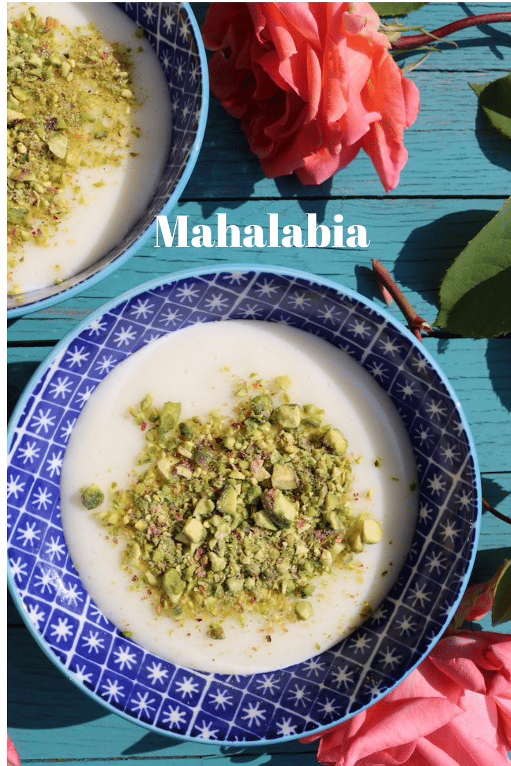 mahelebia milk dessert with rose water