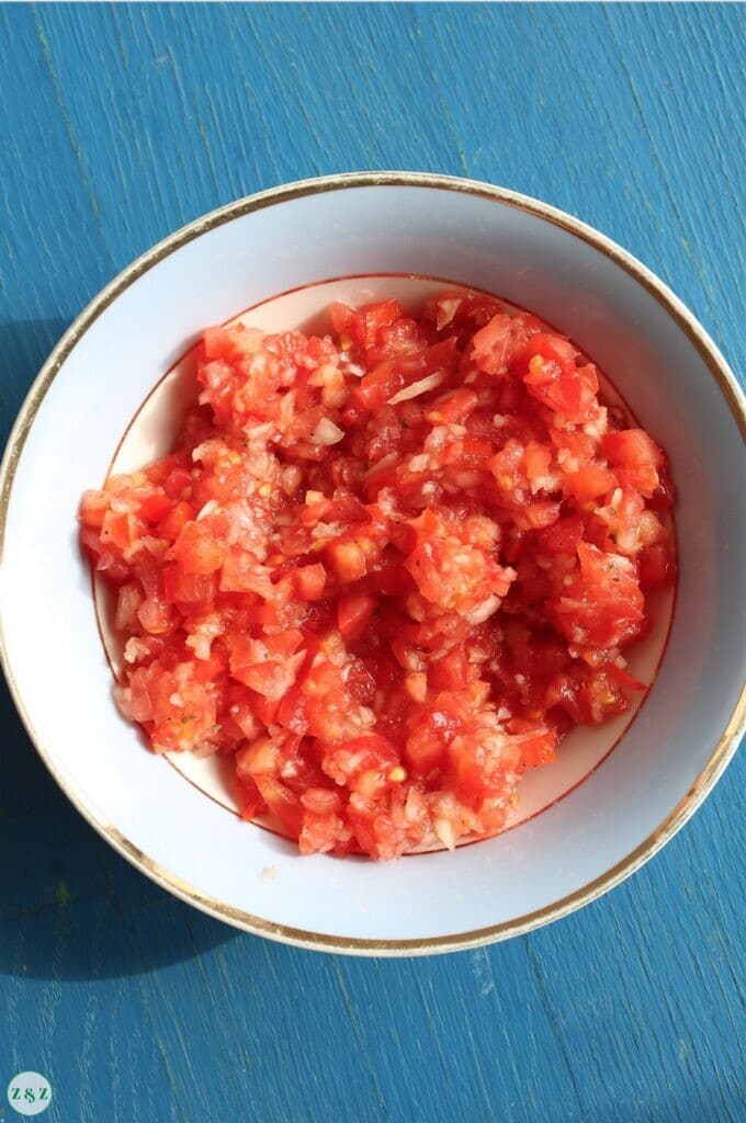 basal banadoura (onion tomato) filling