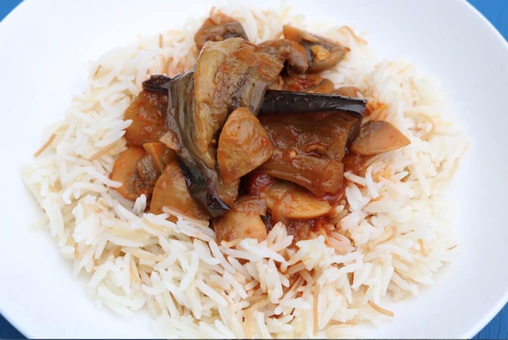 eggplant stew with rice