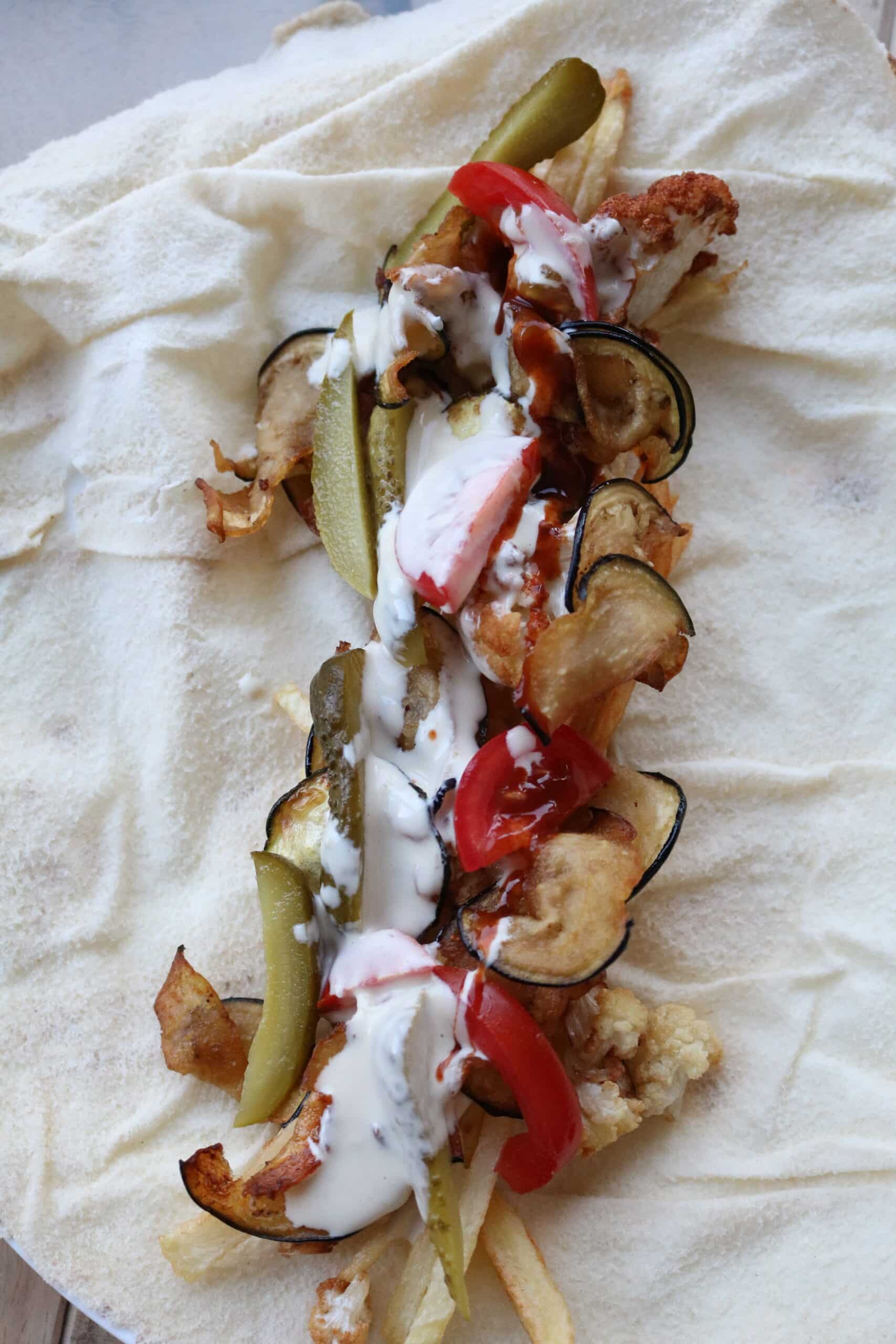 fried vegetable wrap