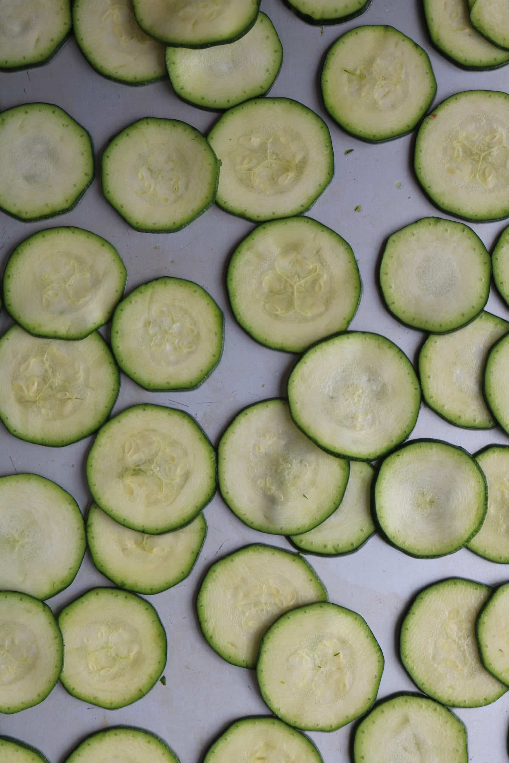thinly sliced zucchini