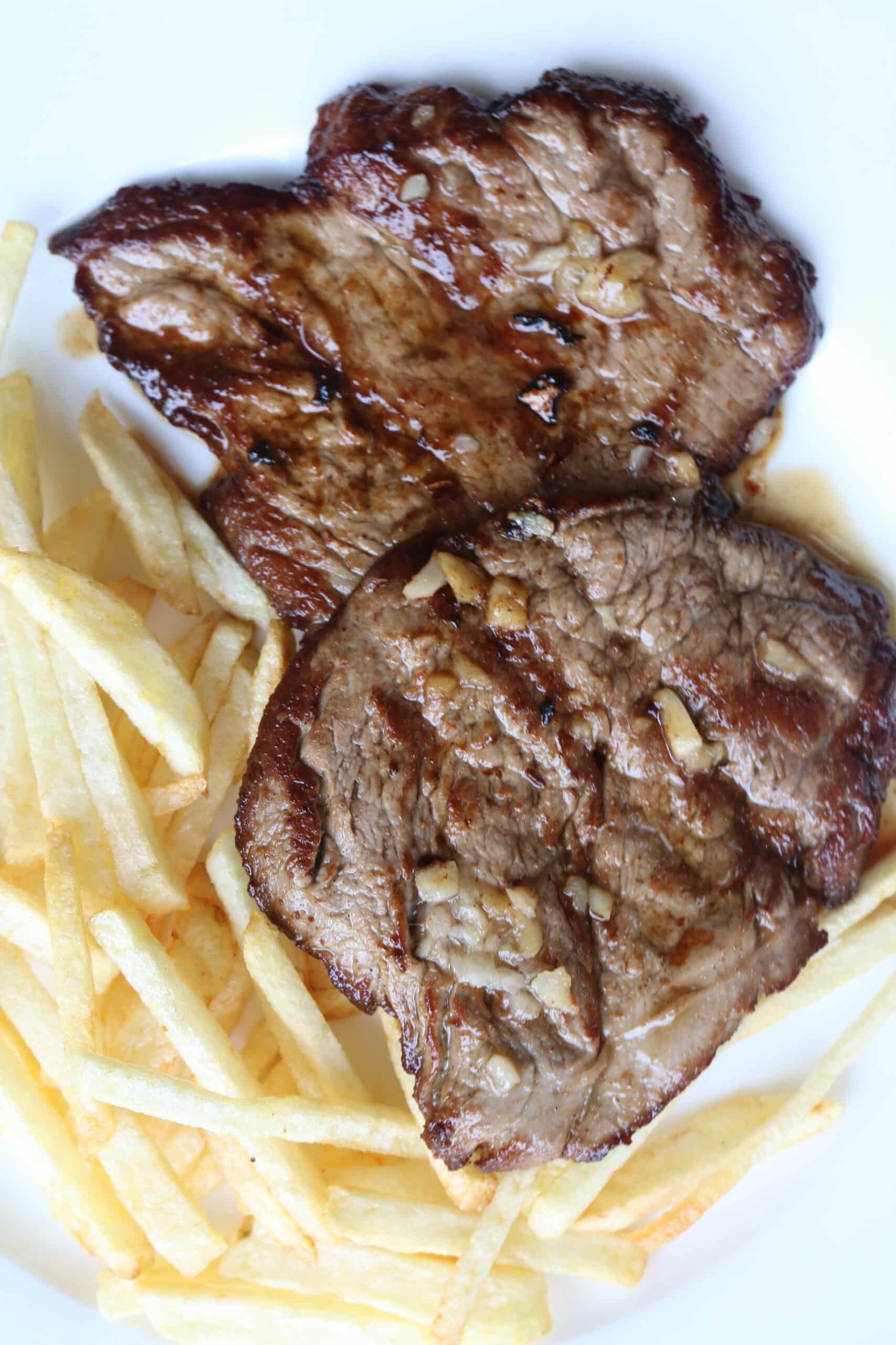 lemon garlic steaks with fries