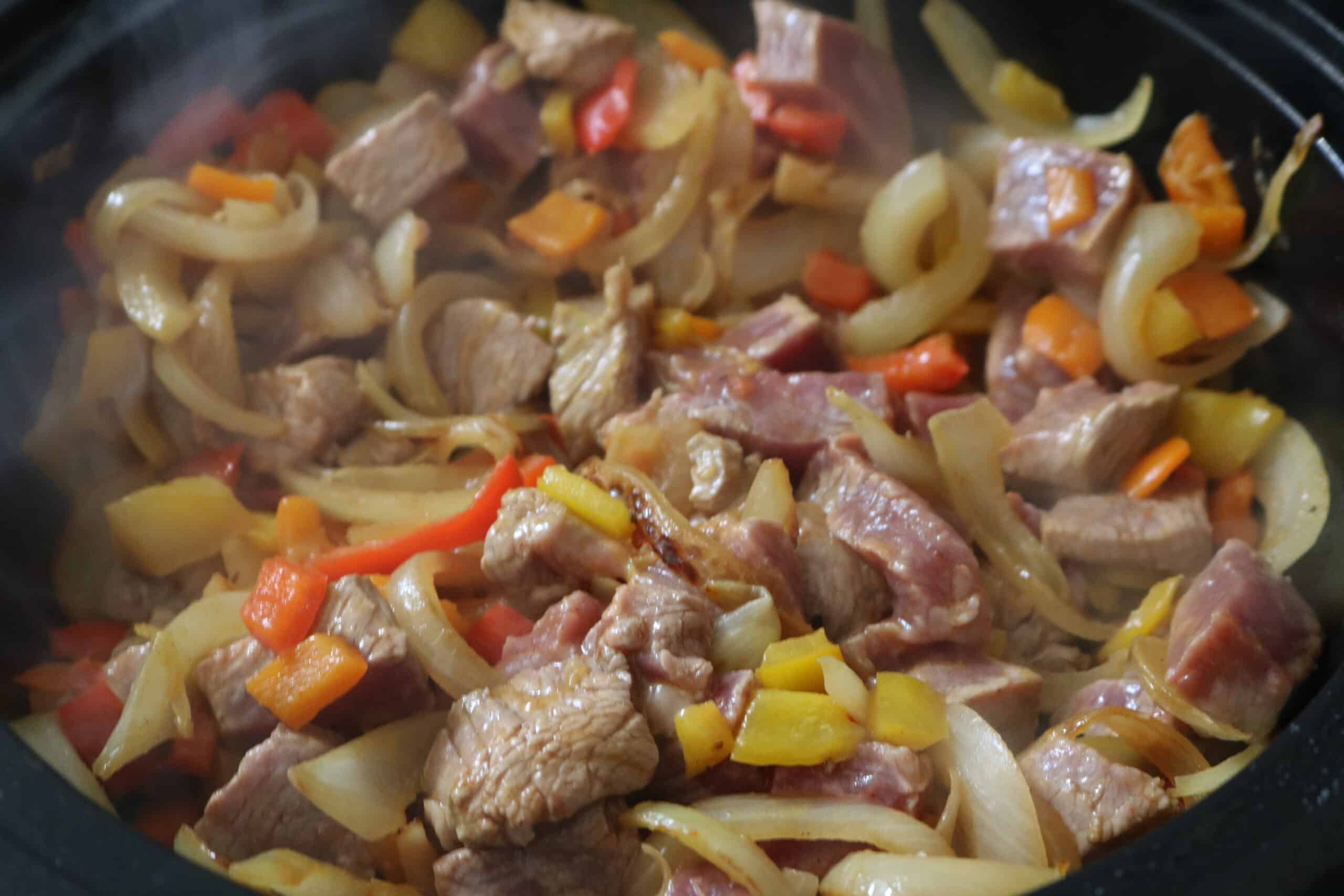 stir fry vegetables with meat