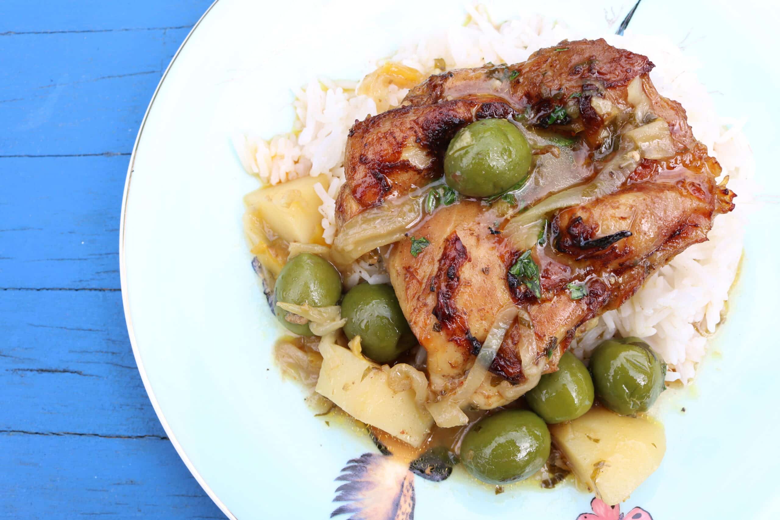 chicken with olives and rice