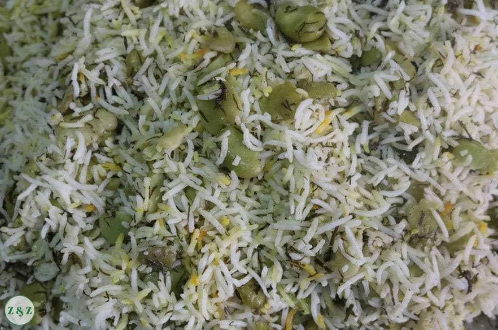 broad bean and dill rice