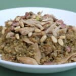 Freekeh with Braised Chicken and Nuts