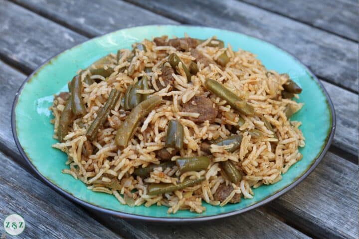 Green Bean And Lamb Rice With Blackened Lime by Zaatar and Zaytoun