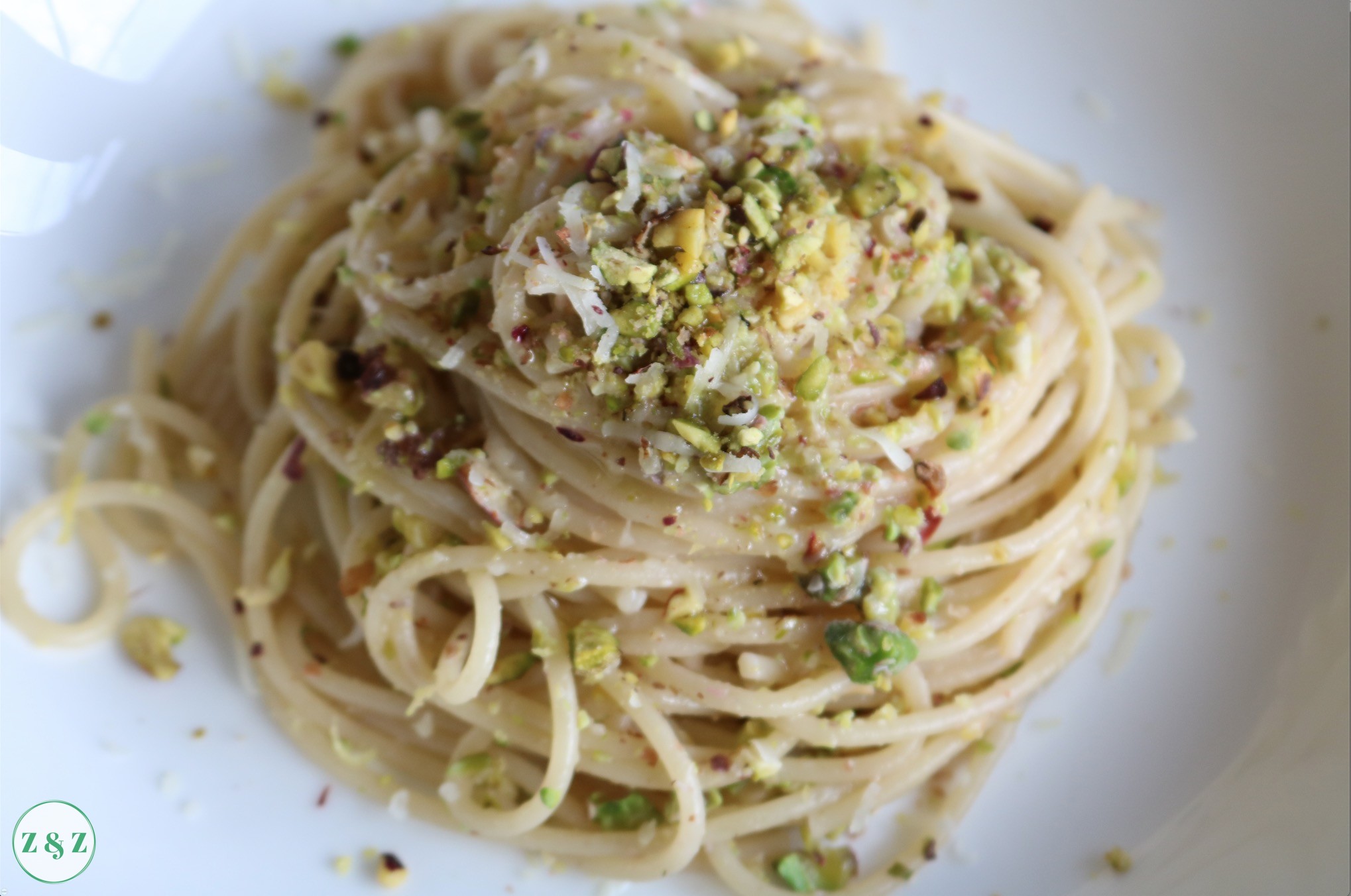 Pistachio Lemon Pasta by Zaatar and Zaytoun - Lebanese Food Blog