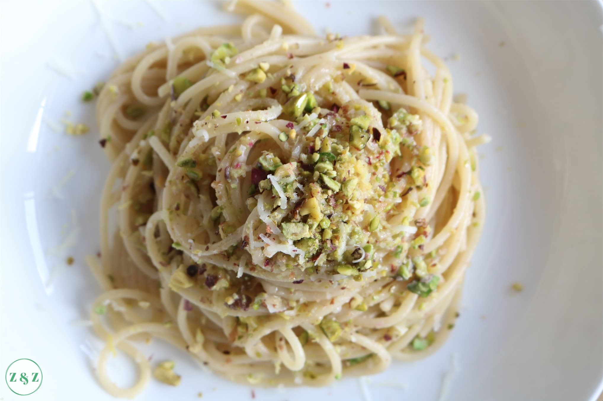 Pistachio Lemon Pasta by Zaatar and Zaytoun Lebanese