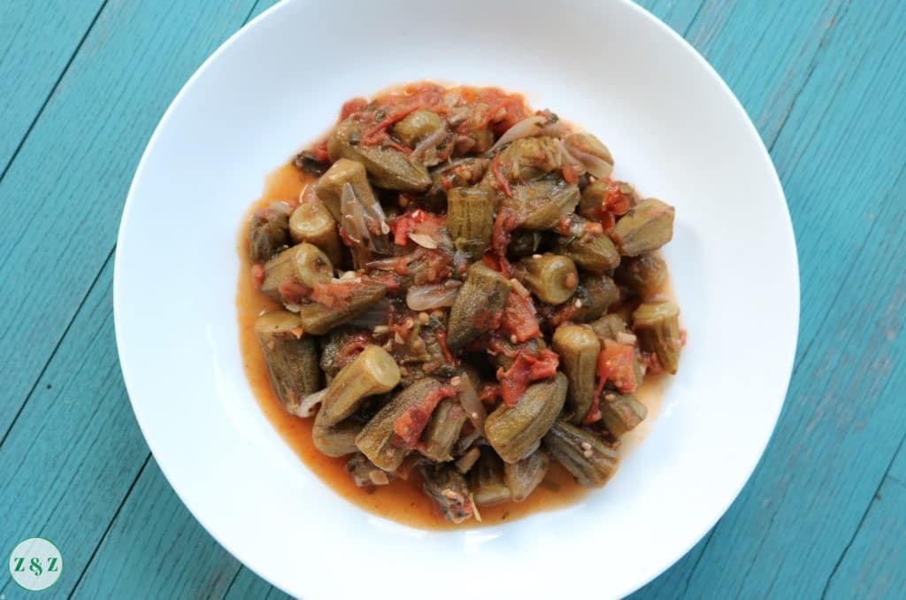 vegan okra in tomato sauce