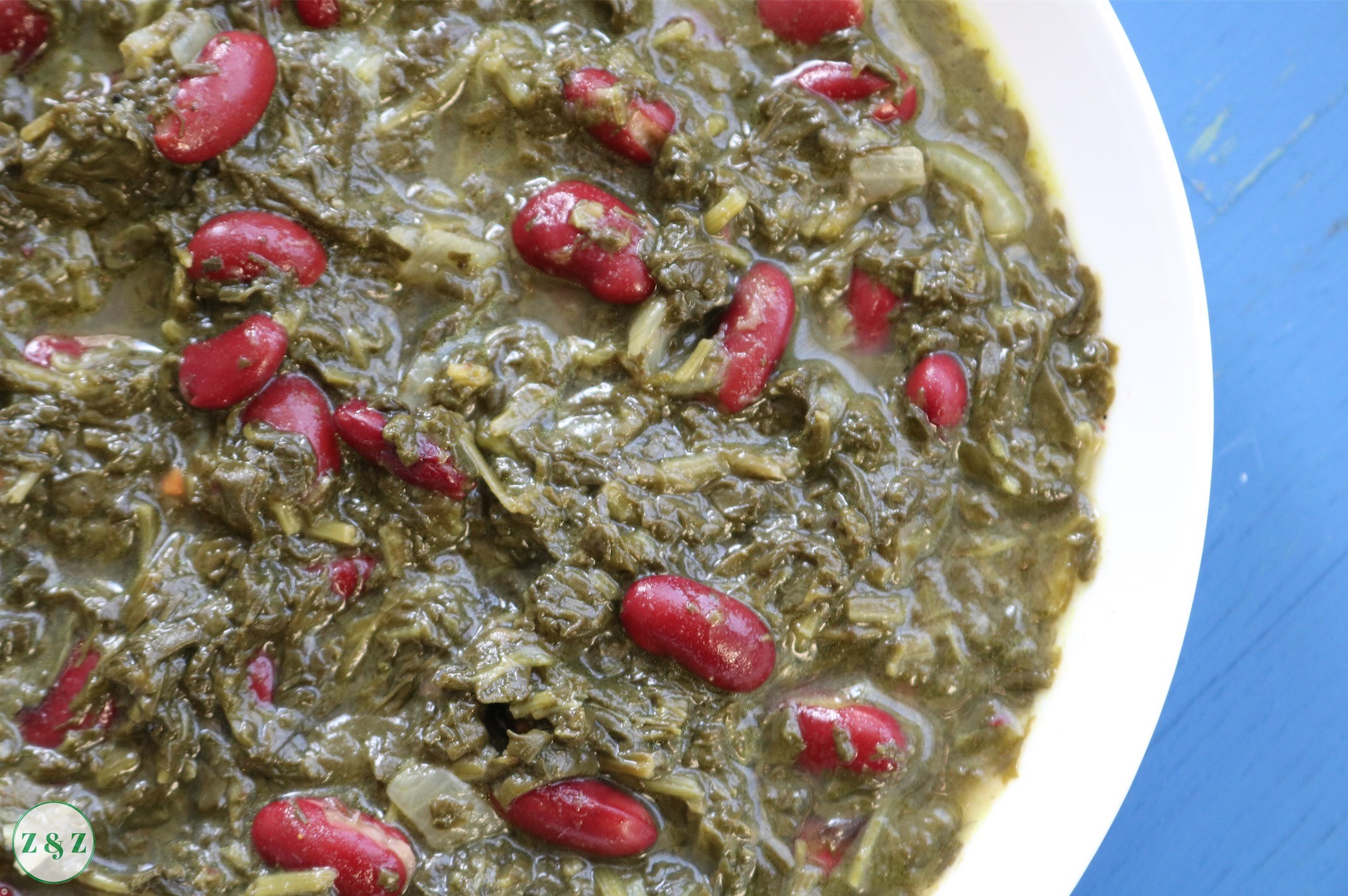 Spinach, herb abd red kidney bean Stew by Zaatar and Zaytoun