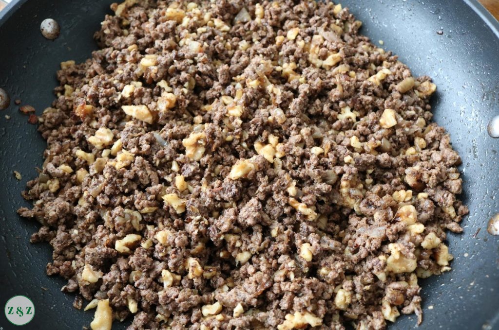 kibbe filling with walnuts and sumac