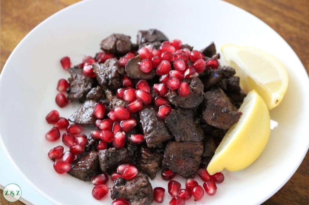 Chicken Livers in Pomegranate Molasses 