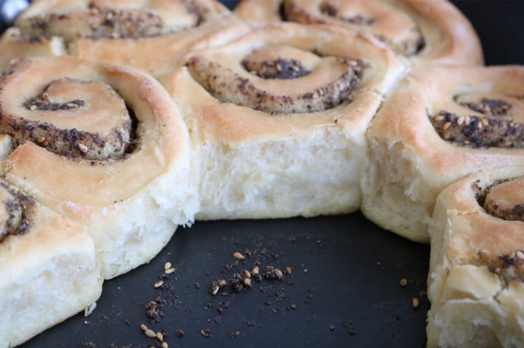 pull apart Zaatar rolls