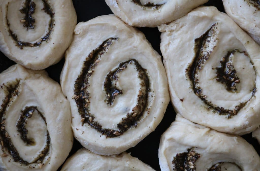 Zaatar rolls before baking