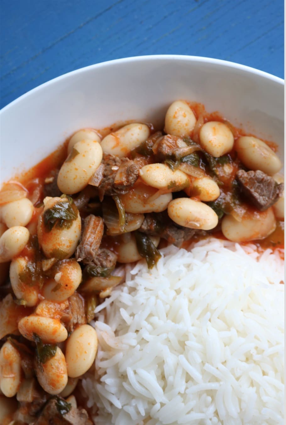 Lebanese Fasolia Bi Lahme (White Bean And Meat Stew)