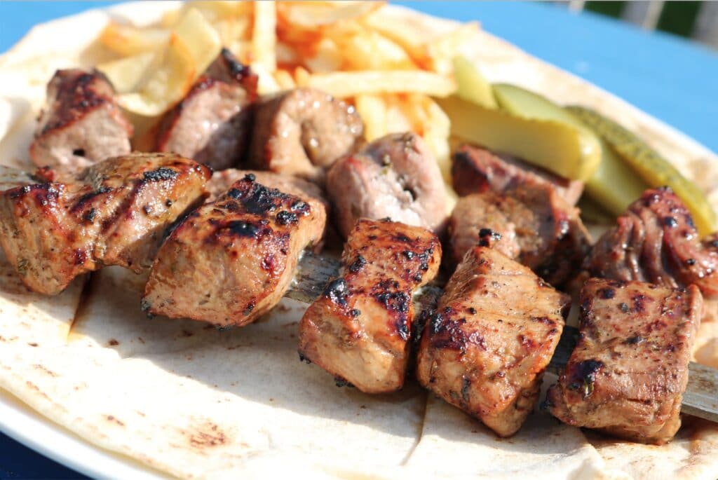 lamb skewers serving suggestion