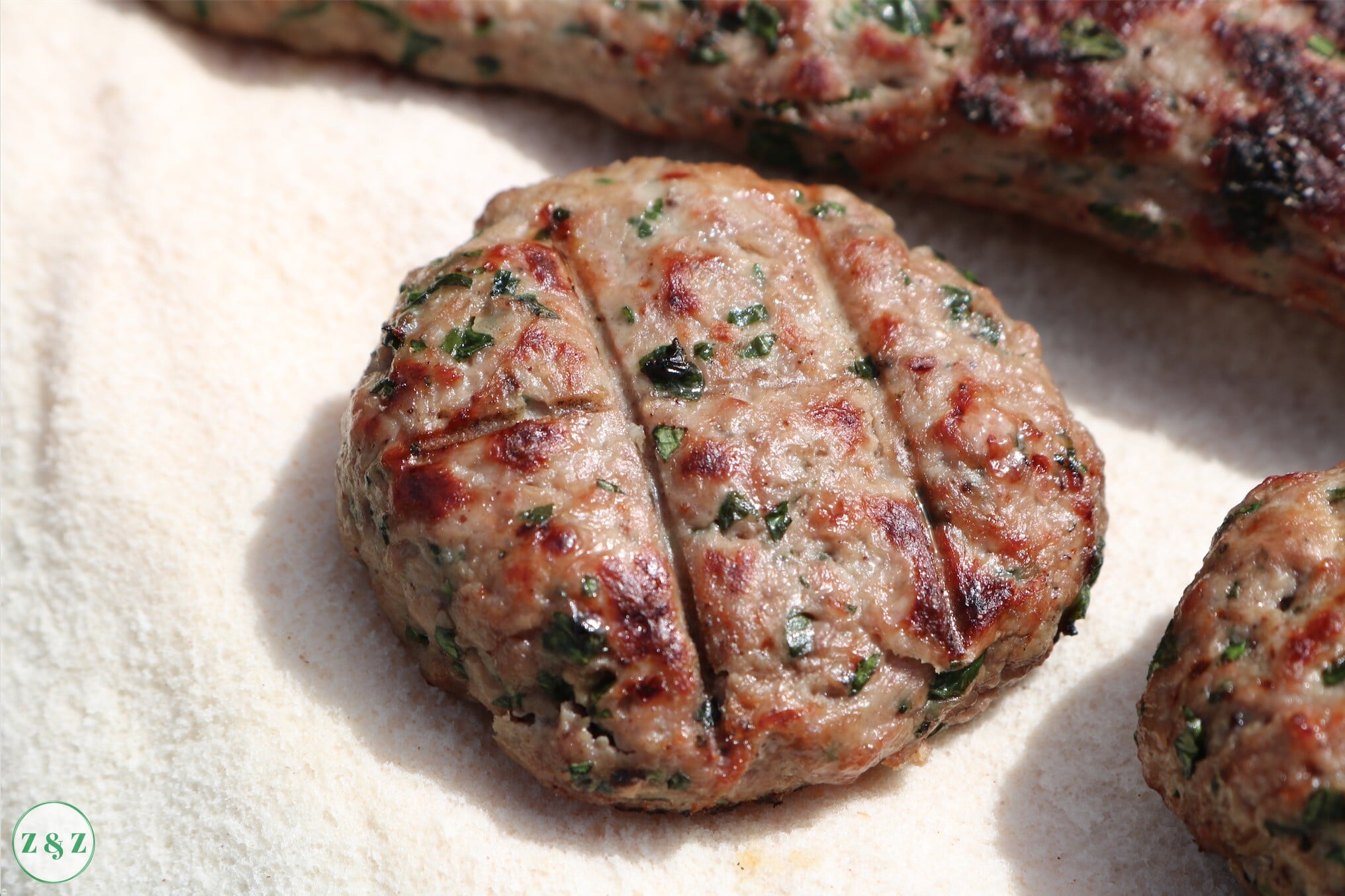 grilled kafta patty