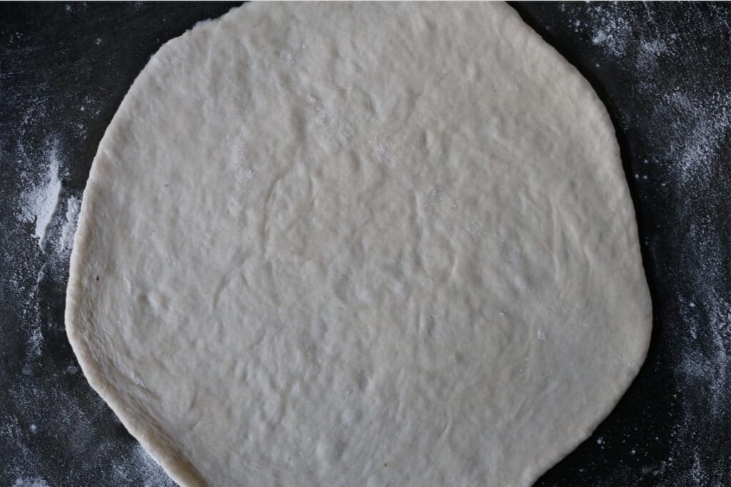 manakish dough rolled out thin