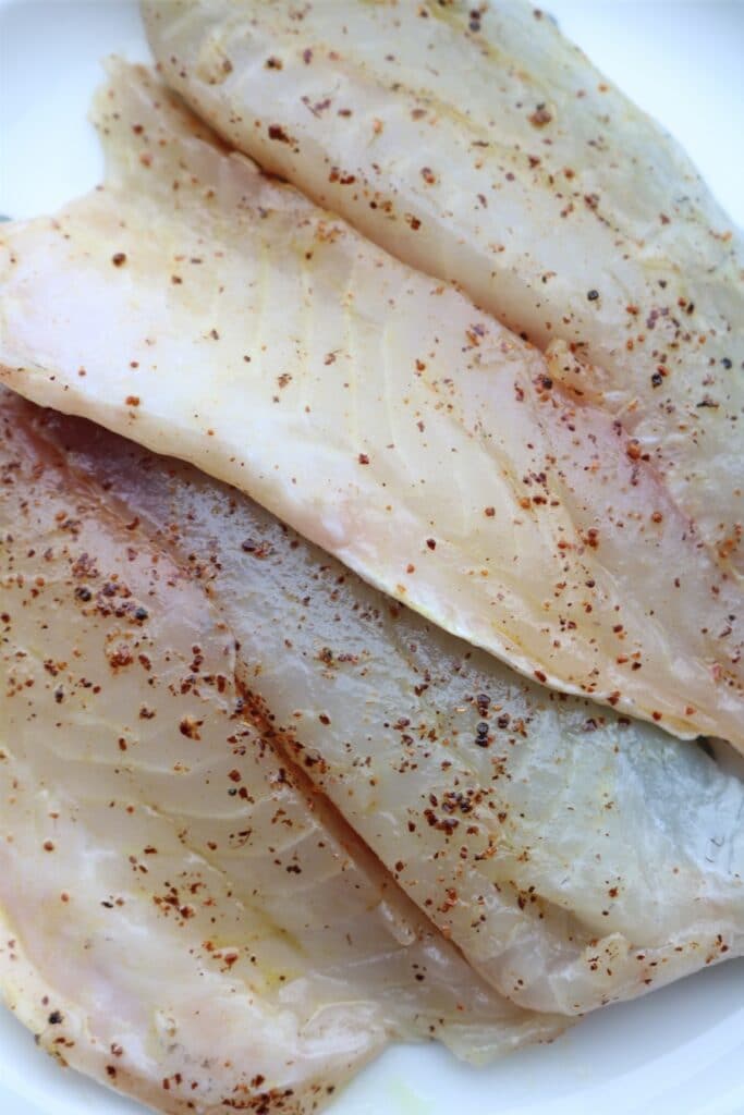 Mildly spiced sea bream fillets