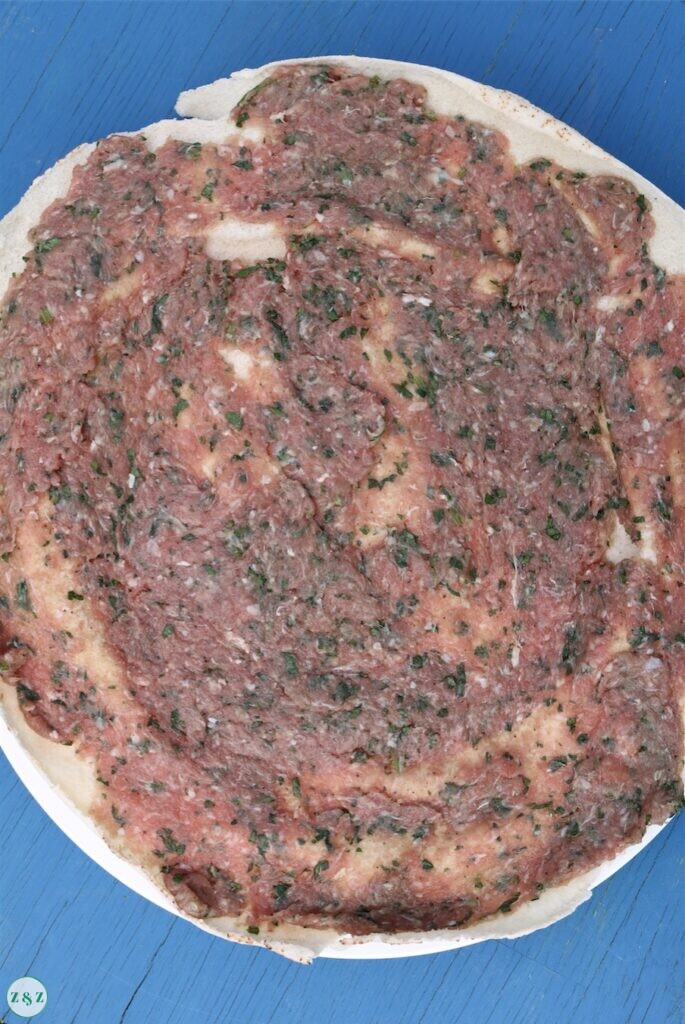 Kafta spread on flat bread