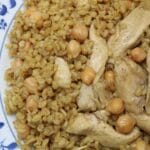 Bulgur chickpea pilaf with chicken