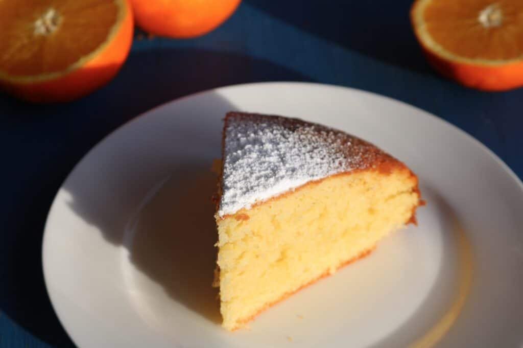 slice of orange blossom cake