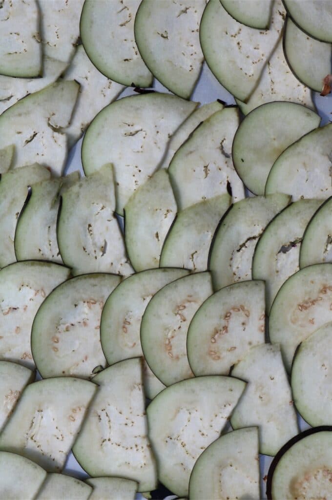 Sliced eggplant