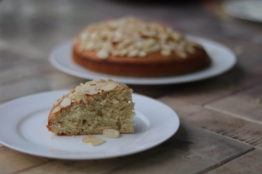 slice of almond cake