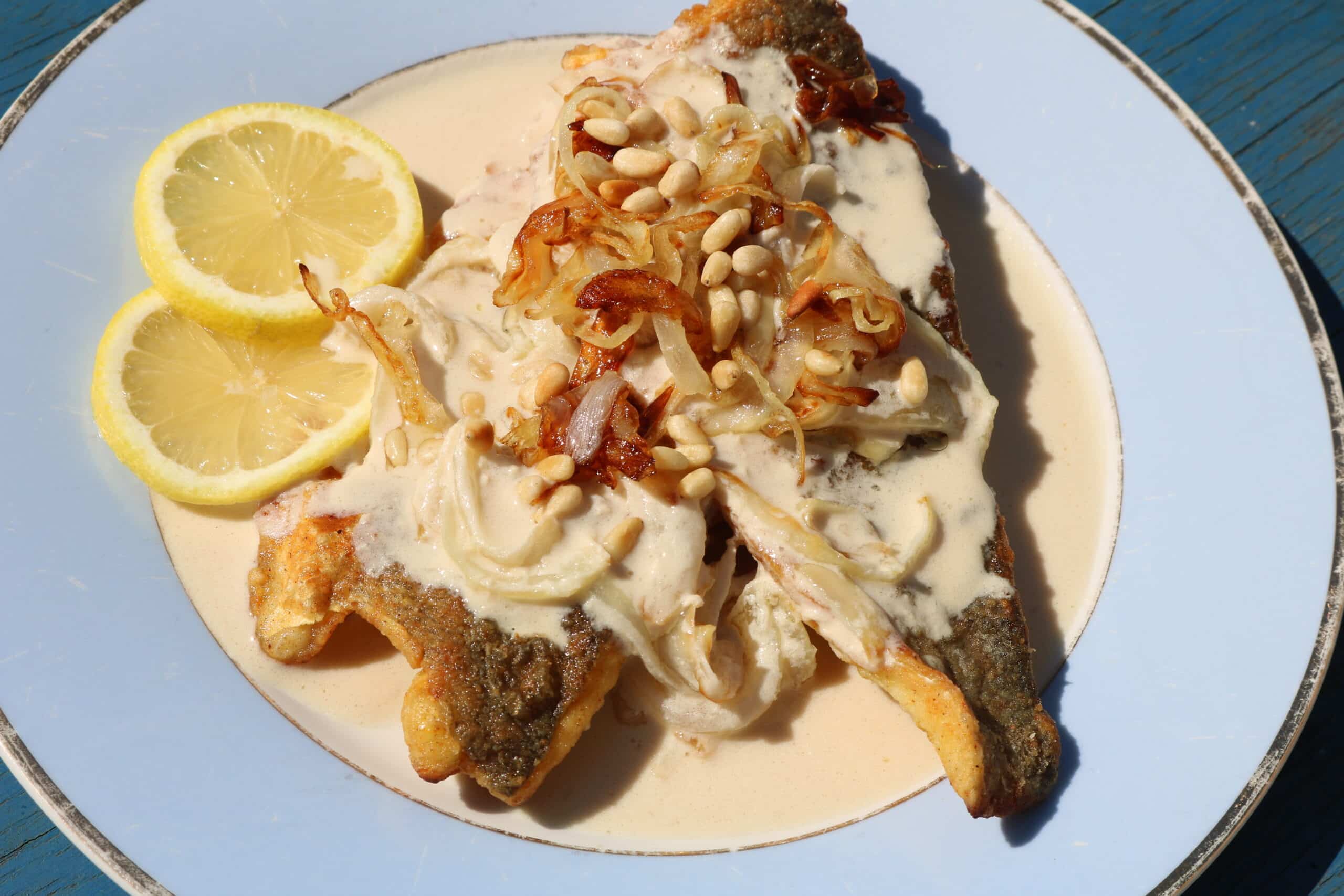 fish in tahini