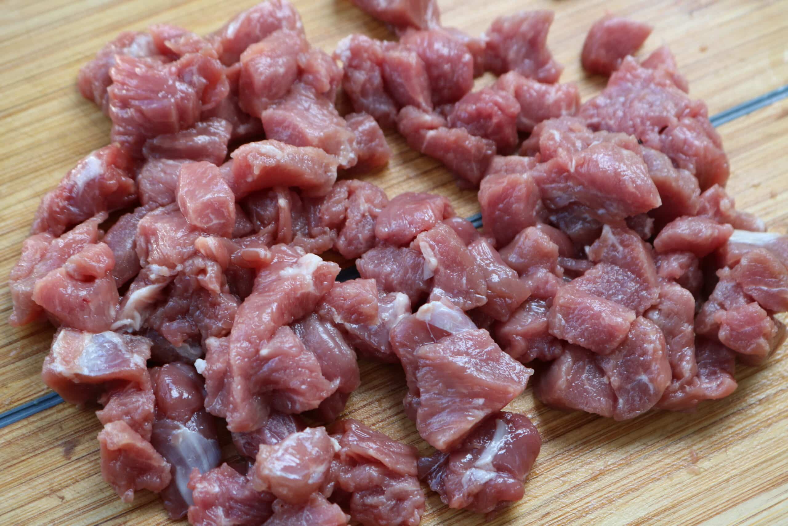 diced lamb