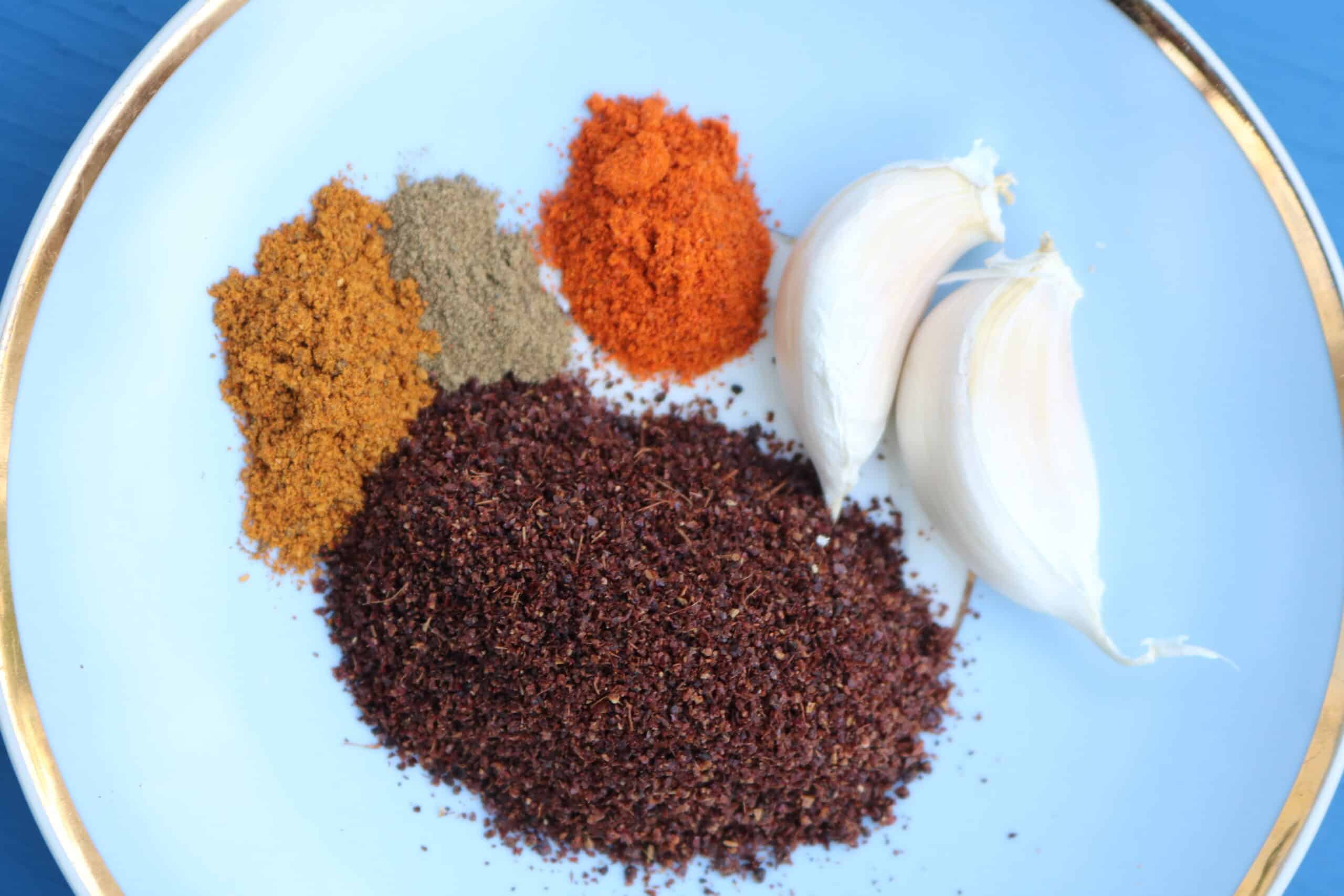 Spices sumac and garlic