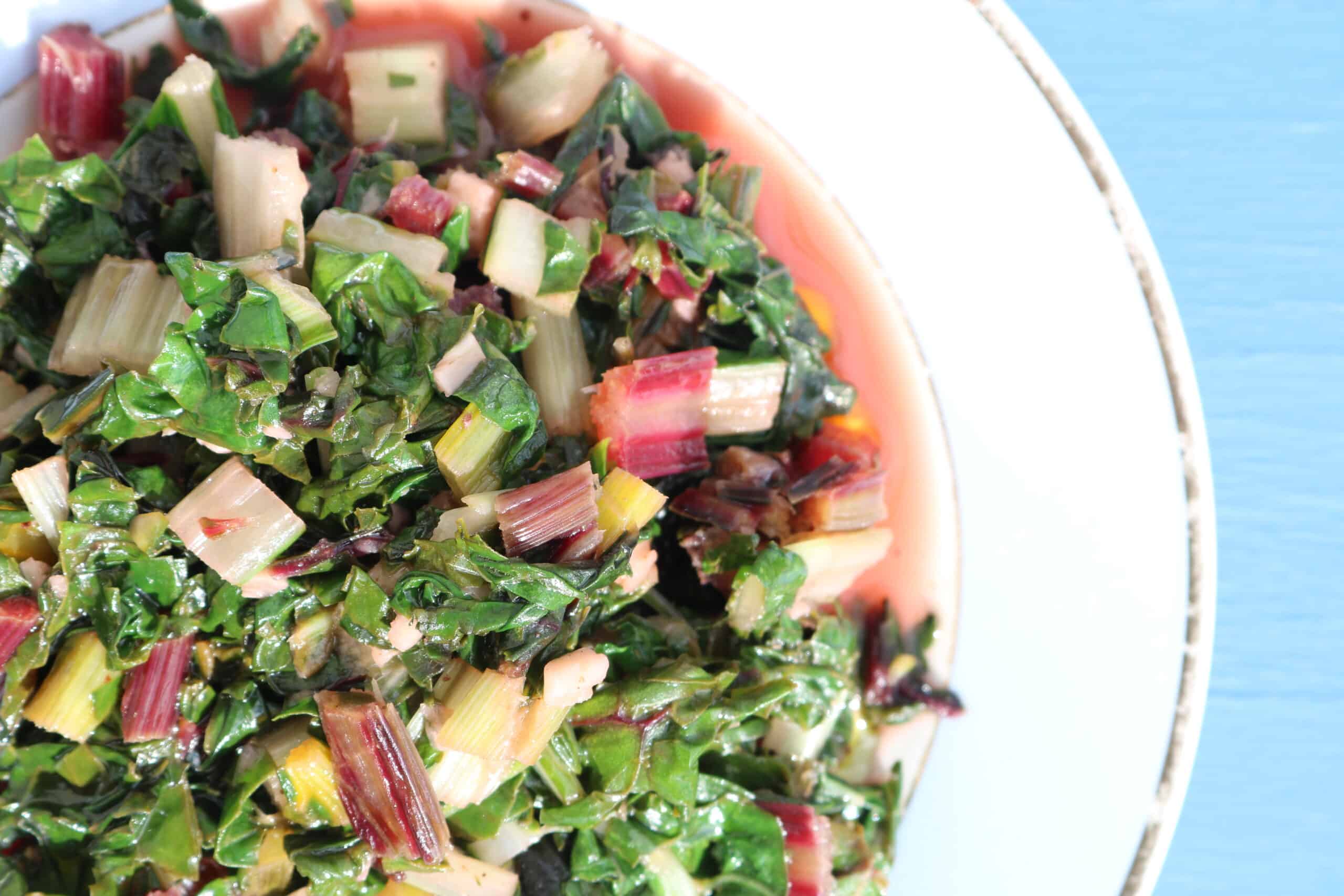 rainbow swiss chard with garlic and lemon