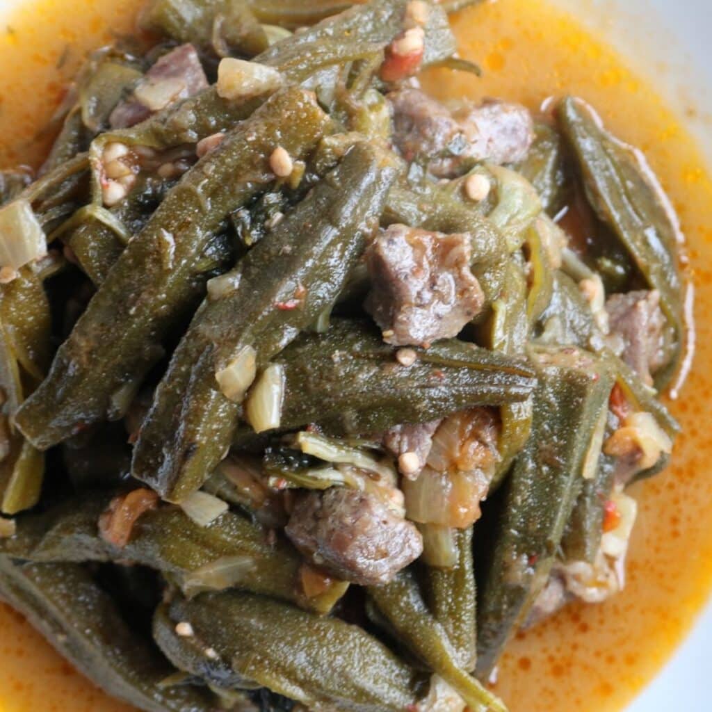 Lebanese Okra Stew with Lamb (Bamia Bi Lahme) by Zaatar and Zaytoun