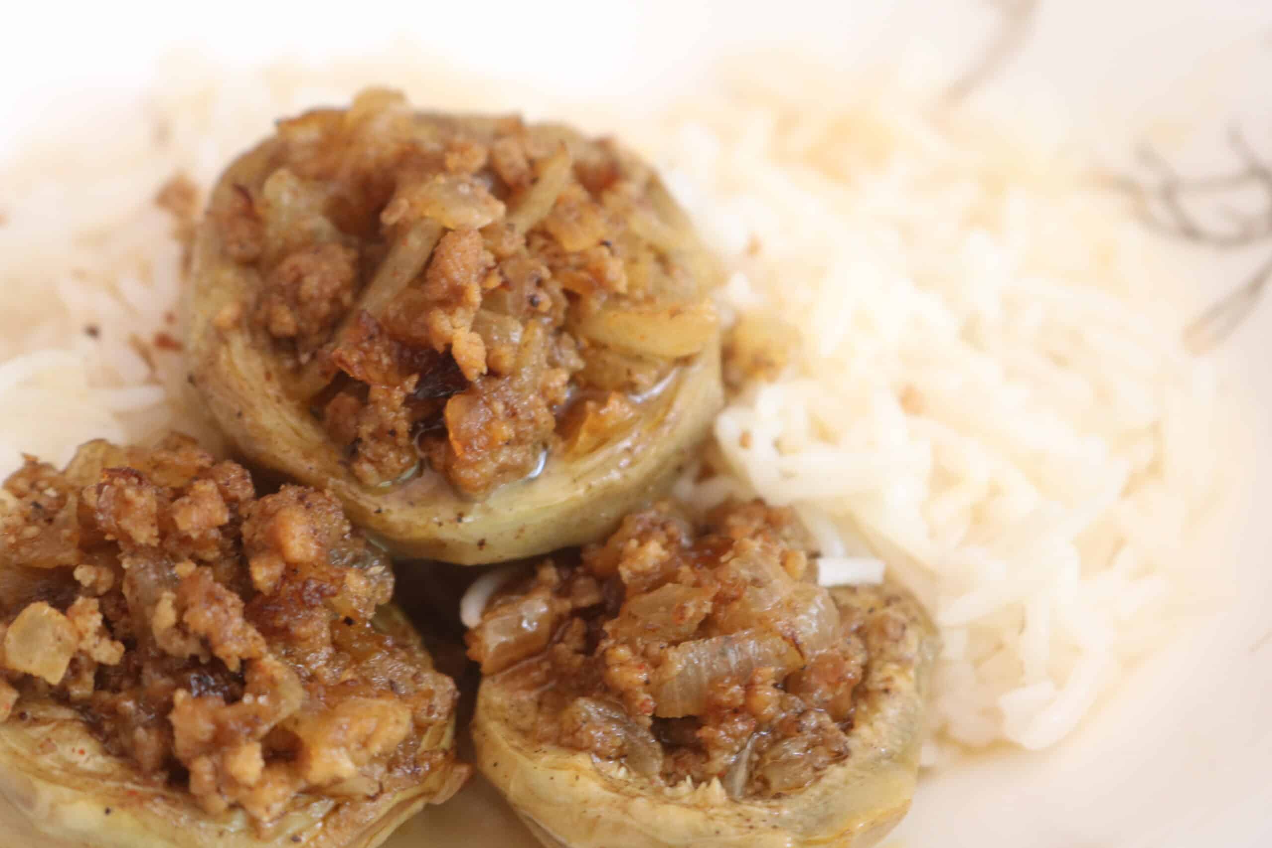 lebanese stuffed artichokes with rice